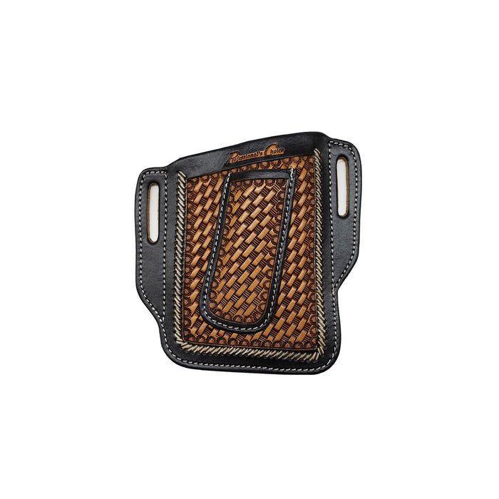 Laced Buckstitch Stamped Cell Phone and Knife Holder