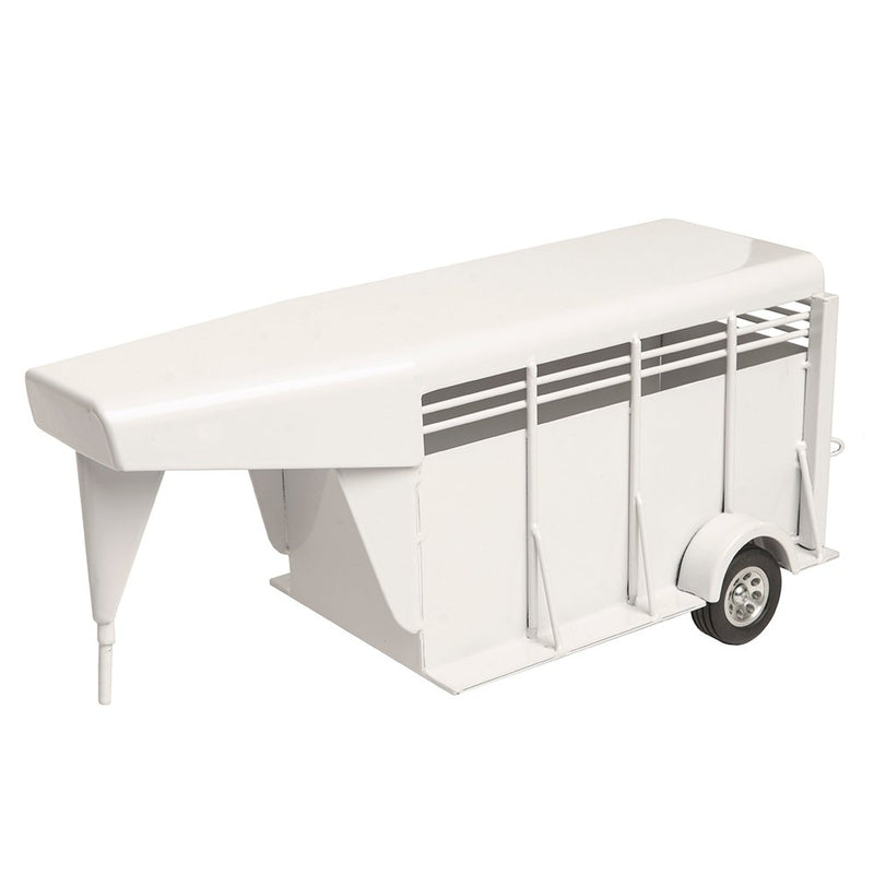 Little Buster Toys White Gooseneck Stock Trailer