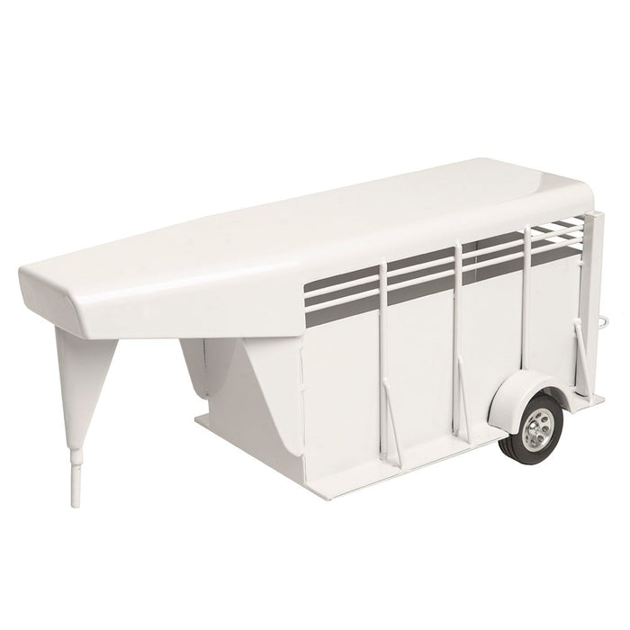 Little Buster Toys White Gooseneck Stock Trailer