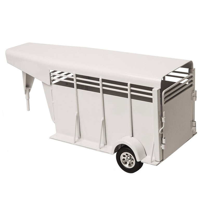 Little Buster Toys White Gooseneck Stock Trailer