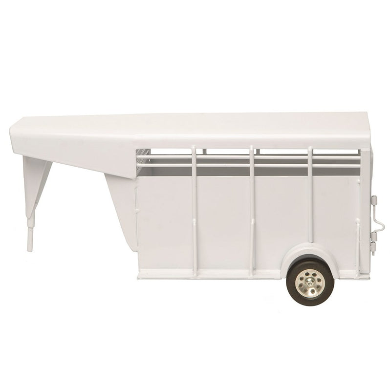 Little Buster Toys White Gooseneck Stock Trailer