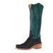 Women's Ride Ready Black Deertan Vamp 15" Turquoise Ice Calf Boot