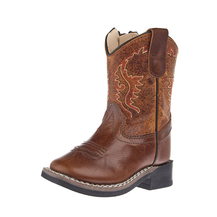 Toddler's Vintage Brown Square Toe Boot