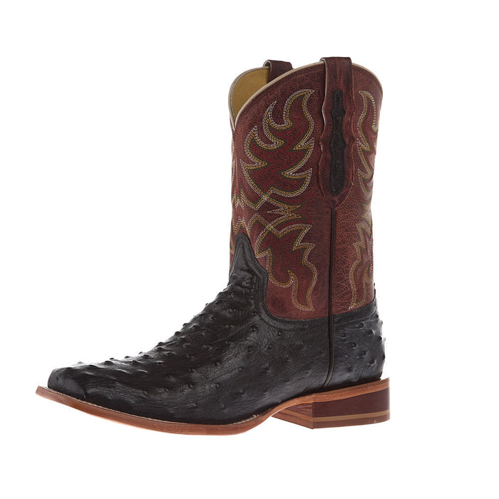 Men's Chocolate ReQuill Ostrich Vamp 11in Brown Top