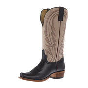 Women's Midnight Black Cowhide 13In Cream Cowhide Top Boot