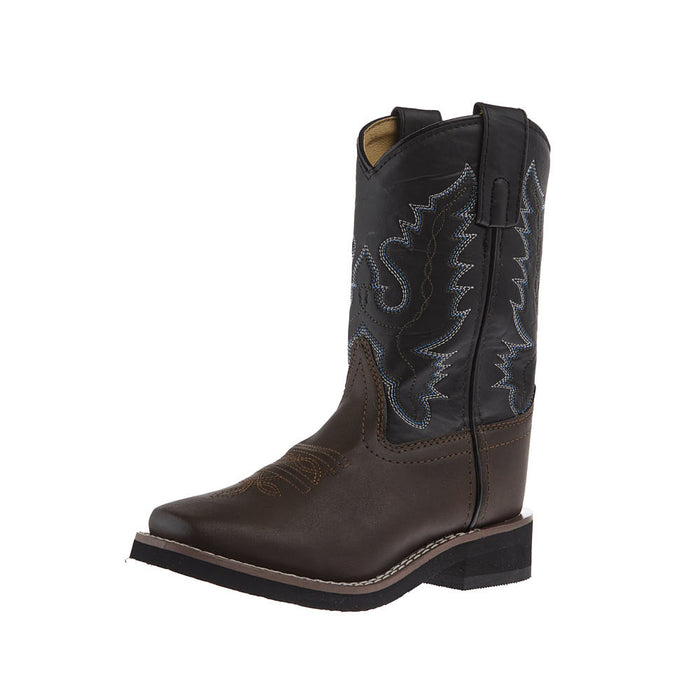 Kid's Tyler Faux Brown Vamp Black Top Boots