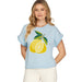 Women's Light Blue Lemon Print Top