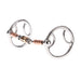 Copper Bead Dog Bone Locked O Ring Snaffle Gag Bit