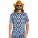Men's Blue Southwestern Aztec Polo