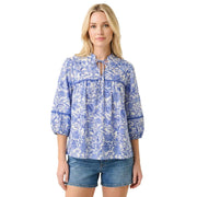 Women's Blue Floral Print Top