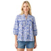 Women's Blue Floral Print Top