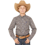 Boy's Paisley Long Sleeve Button Shirt