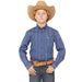 Boy's Royal Blue Print Long Sleeve Button Shirt