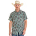 Men's Olive Camo Print Tek Western Shirt