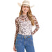 Women's Cow Print Mesh Top