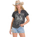 Women's Distressed Star Studded Tee Shirt