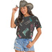 Women's Black Boot Print Top