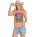 Women's Apricot Chain Fringe Tank