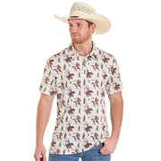 Men's Natural Roper Print Performance Polo