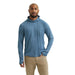 Men's Blue Opal Hooded Sun Tee Shirt