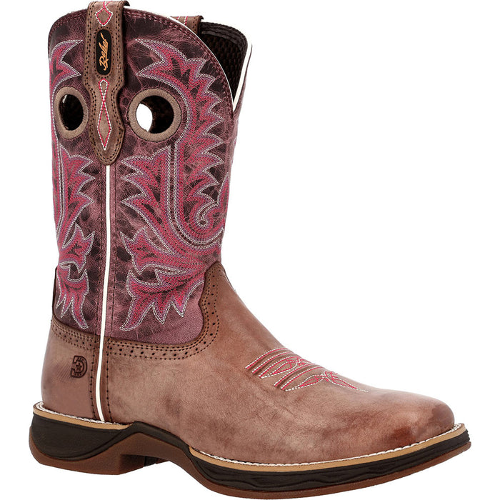 Women`s Burnished Chesnut Vamp 10In Rose Top Boot