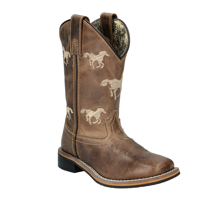 Kid's Running Horse Brown Boots