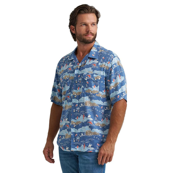 Men's Blue Coconut Cowboy Print Shirt