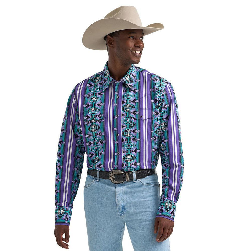 Men's Checotah Purple Aztec Shirt