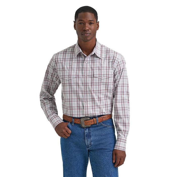 Men's Wrinkle Resist Grey Plaid Shirt