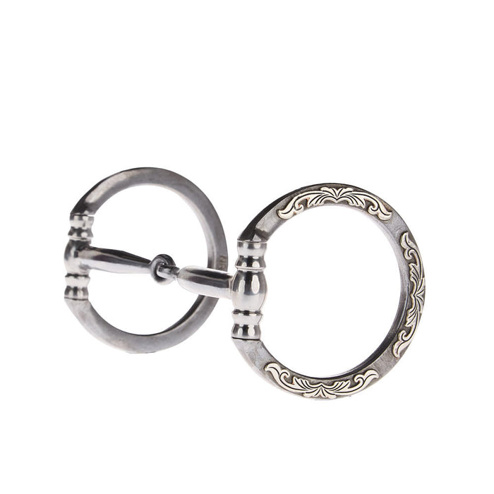 Silver Floral Smooth Snaffle Bit