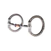 Silver Floral Smooth Copper Dogbone Snaffle Bit