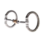 Silver Floral Twisted Wire Copper Dogbone Snaffle Bit