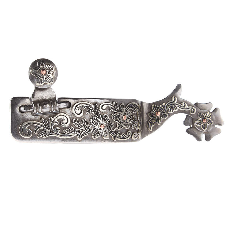 Men's Silver Floral 1 1/4in Band Spurs
