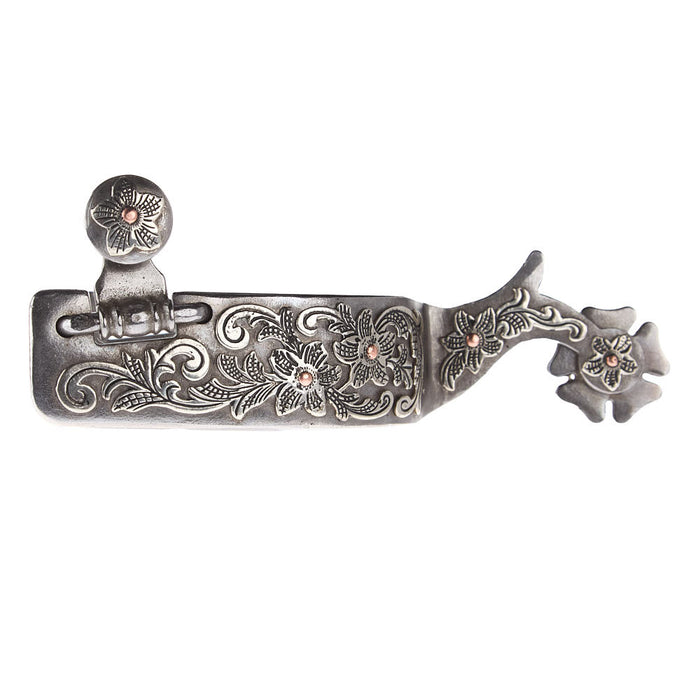 Men's Silver Floral 1 1/4in Band Spurs