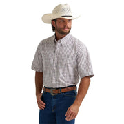 Men's George Strait Grey Plaid Short Sleeve Shirt