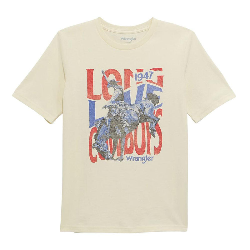 Boy's Antique White Long Live Cowboys Tee Shirt