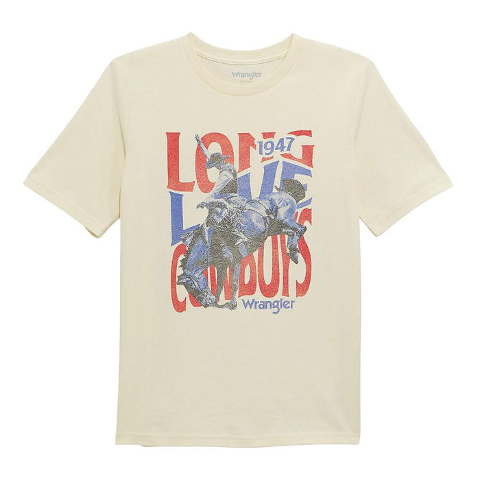 Boy's Antique White Long Live Cowboys Tee Shirt