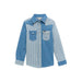 Girl's Denim Color Block Snap Shirt
