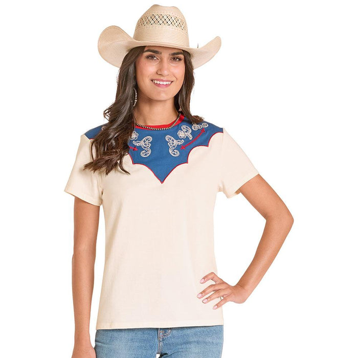 Women's Natural Colorblock Retro Tee Shirt