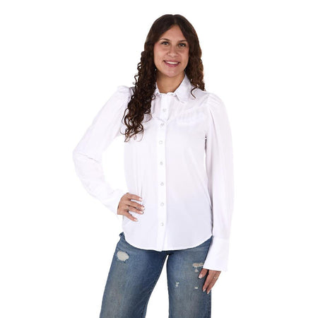 HOWDY.ホワイトブラウス Howdy Hanny Women's Performance White Shirt