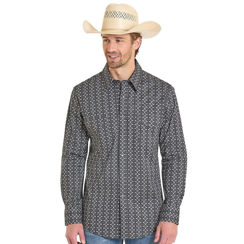 Men's Black Geo Print Shirt