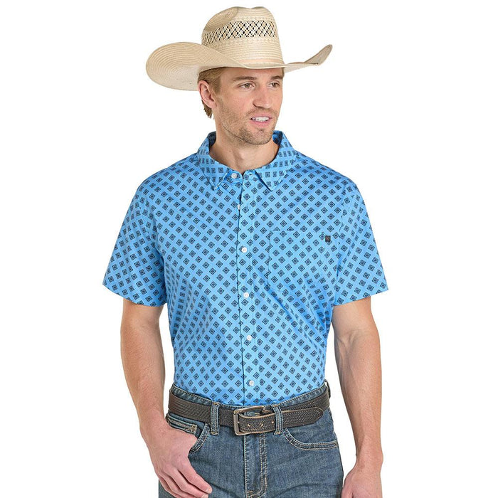 Men's Sky Blue Aztec Tek Western Shirt