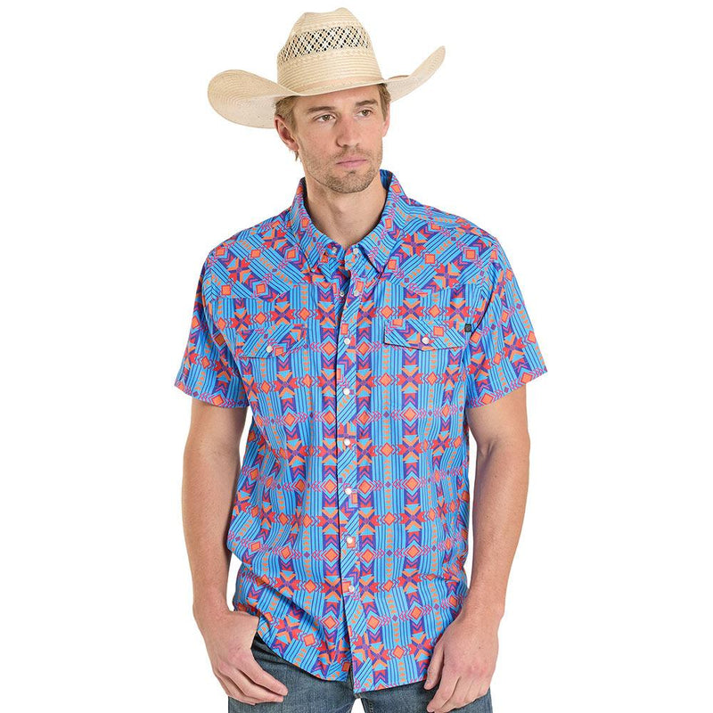 Men's Sapphire Aztec Western Shirt