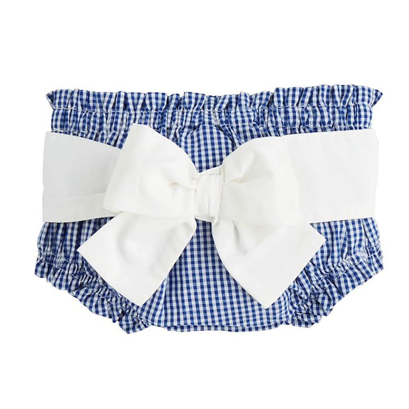 Girl's Navy Gingham Diaper Cover