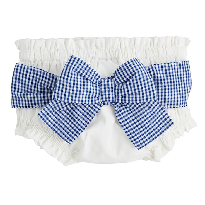 Girl's White Gingham Diaper Cover
