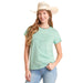 Women's Turquoise Embossed Tee Shirt