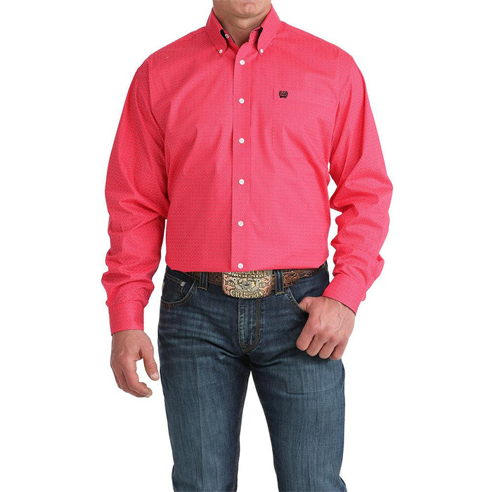 Men's Pink with Dot Print Shirt