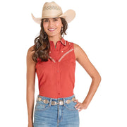 Women's Scarlet Sleeveless Blouse