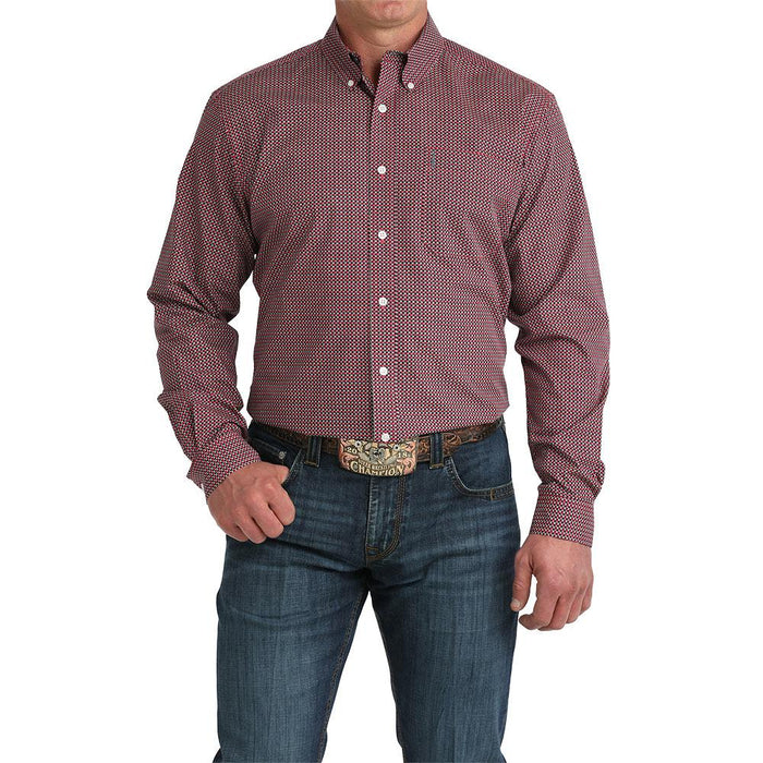 Men's Pink Small Check Modern Fit Shirt