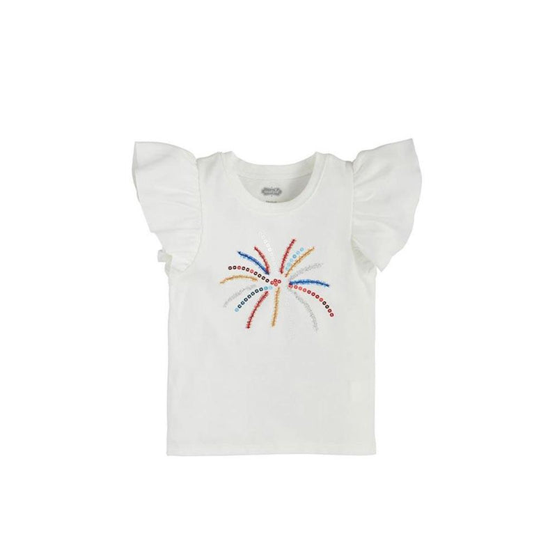 Girl's White Firework Tinsel Shirt